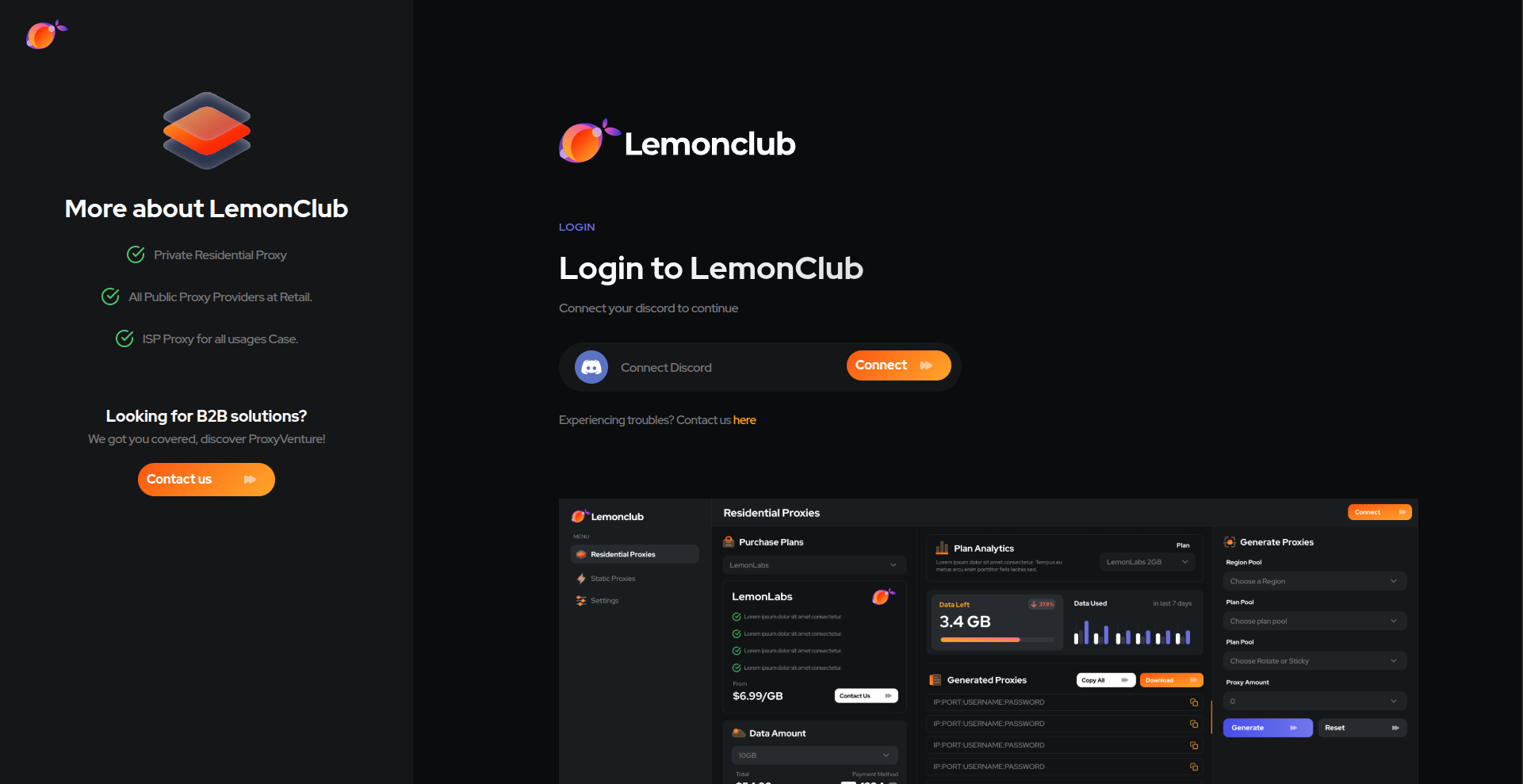 LemonClub Platform Interface